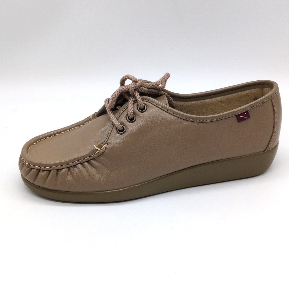 Naturalizer Shoes Womens Beige 8 Leather Oxfords Handsewn Walking Comfort